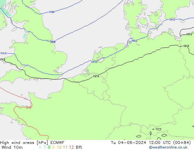 High wind areas ECMWF mar 04.06.2024 12 UTC