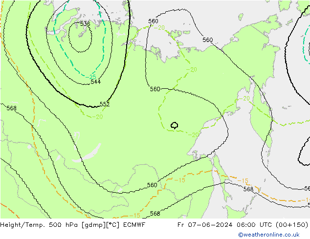 Height/Temp. 500 hPa ECMWF  07.06.2024 06 UTC