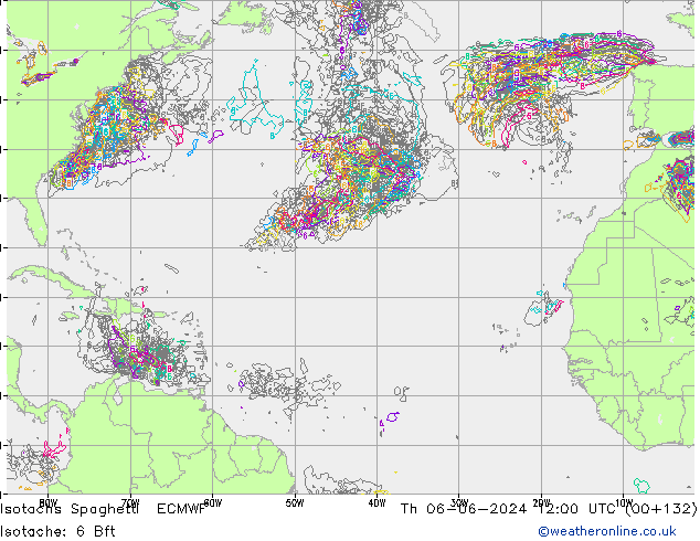 Izotacha Spaghetti ECMWF czw. 06.06.2024 12 UTC