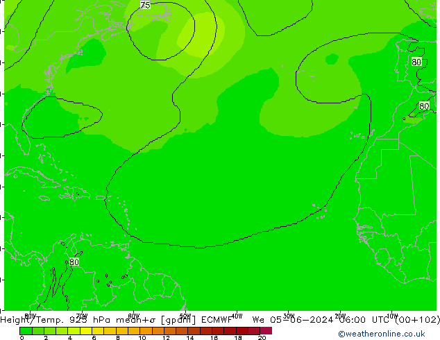 Géop./Temp. 925 hPa ECMWF mer 05.06.2024 06 UTC