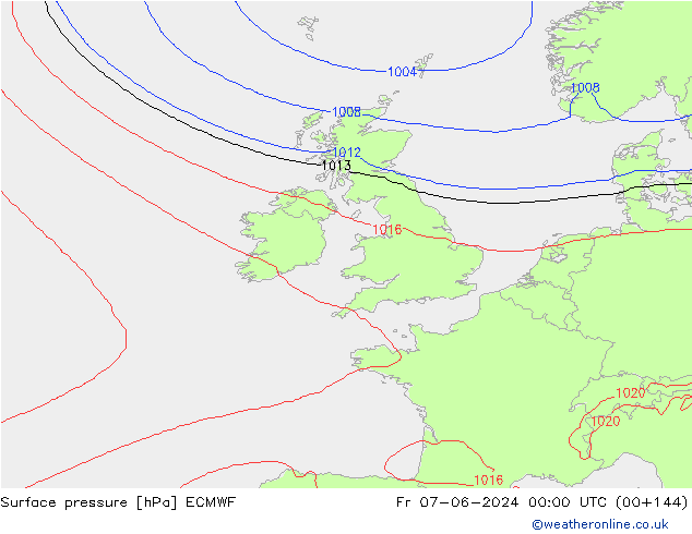 Surface pressure ECMWF Fr 07.06.2024 00 UTC