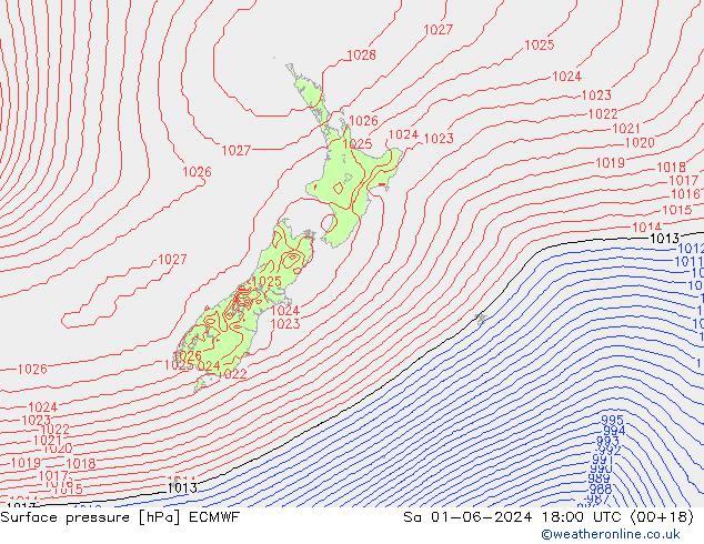 Yer basıncı ECMWF Cts 01.06.2024 18 UTC