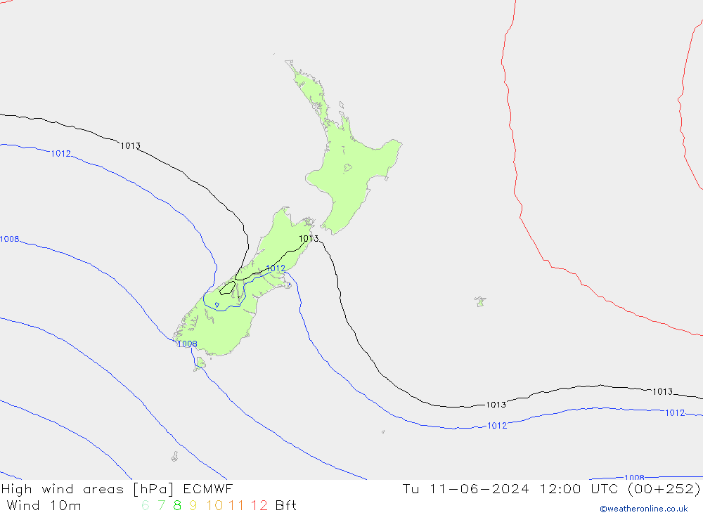 High wind areas ECMWF Ter 11.06.2024 12 UTC