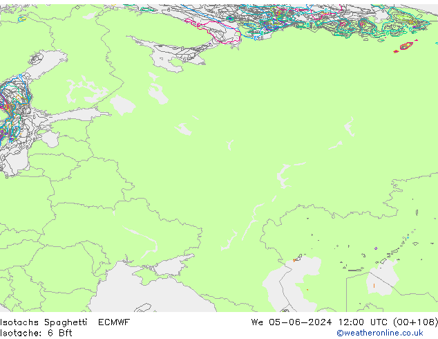 Isotachs Spaghetti ECMWF  05.06.2024 12 UTC