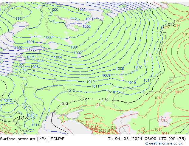 pression de l'air ECMWF mar 04.06.2024 06 UTC