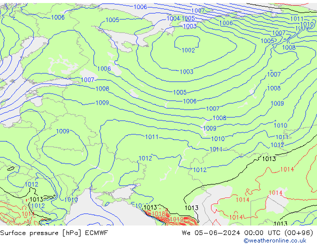 приземное давление ECMWF ср 05.06.2024 00 UTC