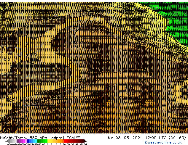 Géop./Temp. 850 hPa ECMWF lun 03.06.2024 12 UTC