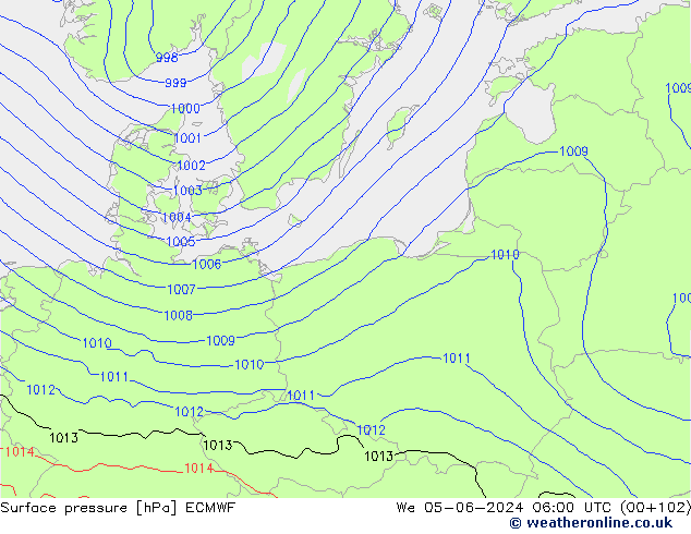 приземное давление ECMWF ср 05.06.2024 06 UTC