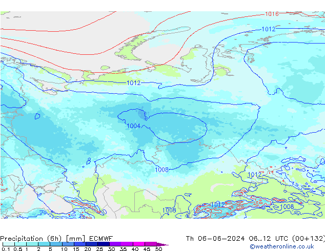 Yağış (6h) ECMWF Per 06.06.2024 12 UTC