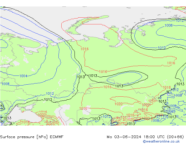 Luchtdruk (Grond) ECMWF ma 03.06.2024 18 UTC