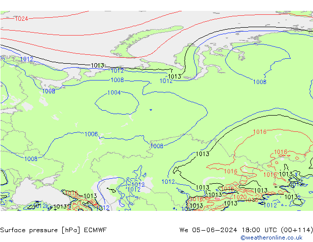 Yer basıncı ECMWF Çar 05.06.2024 18 UTC