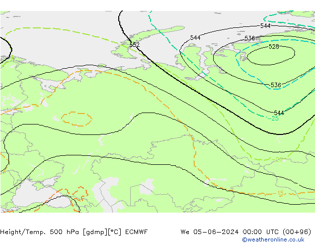 Height/Temp. 500 hPa ECMWF We 05.06.2024 00 UTC