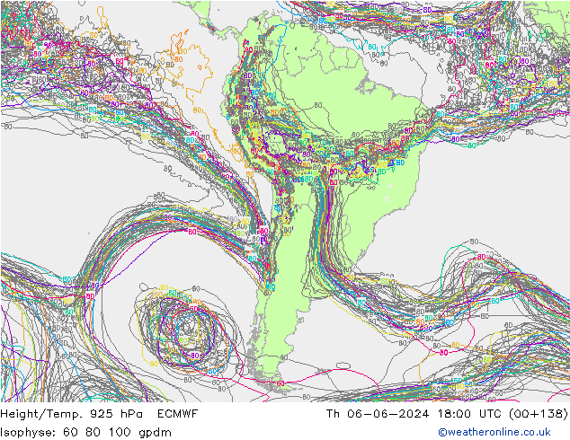 Height/Temp. 925 гПа ECMWF чт 06.06.2024 18 UTC