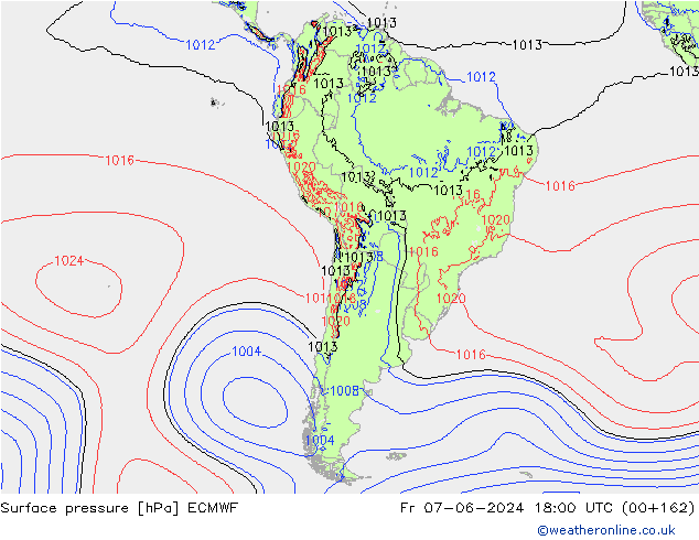 Luchtdruk (Grond) ECMWF vr 07.06.2024 18 UTC