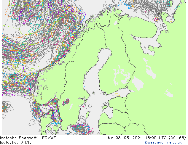 Isotachs Spaghetti ECMWF пн 03.06.2024 18 UTC