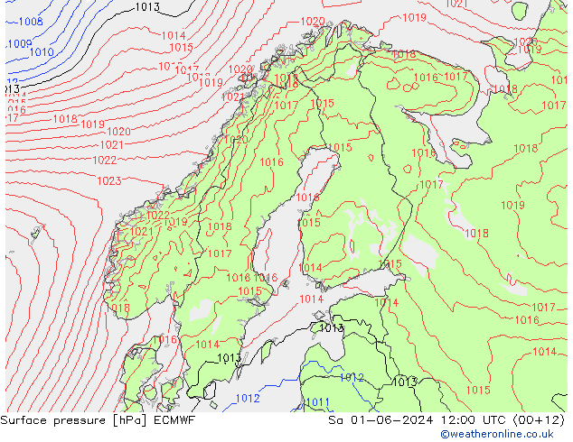 Yer basıncı ECMWF Cts 01.06.2024 12 UTC