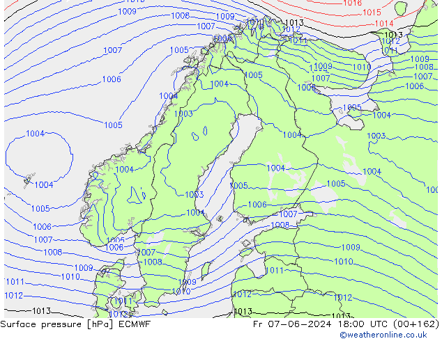 Surface pressure ECMWF Fr 07.06.2024 18 UTC