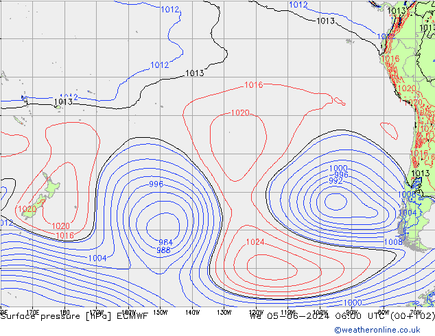 Atmosférický tlak ECMWF St 05.06.2024 06 UTC