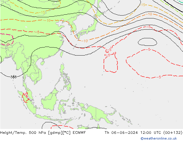 Hoogte/Temp. 500 hPa ECMWF do 06.06.2024 12 UTC