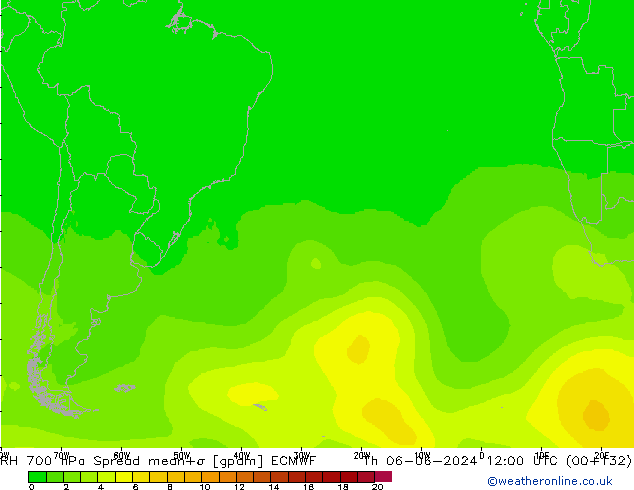 RH 700 hPa Spread ECMWF Th 06.06.2024 12 UTC