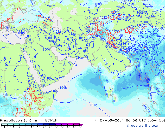 Precipitação (6h) ECMWF Sex 07.06.2024 06 UTC