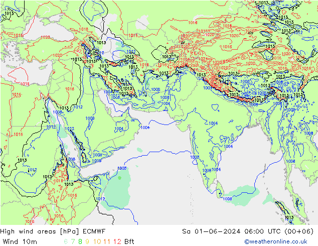 High wind areas ECMWF sam 01.06.2024 06 UTC