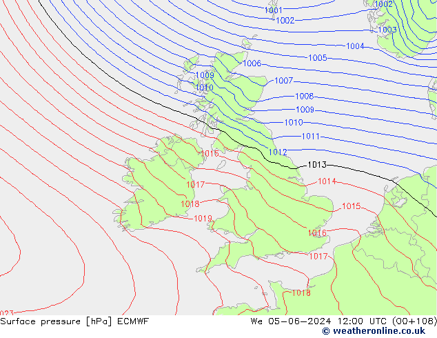 приземное давление ECMWF ср 05.06.2024 12 UTC