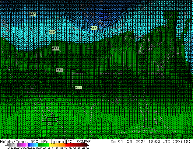 Height/Temp. 500 hPa ECMWF  01.06.2024 18 UTC