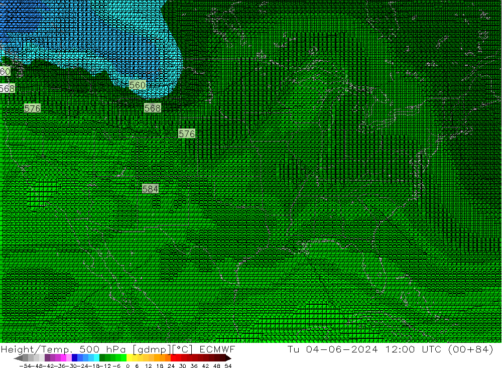 Géop./Temp. 500 hPa ECMWF mar 04.06.2024 12 UTC