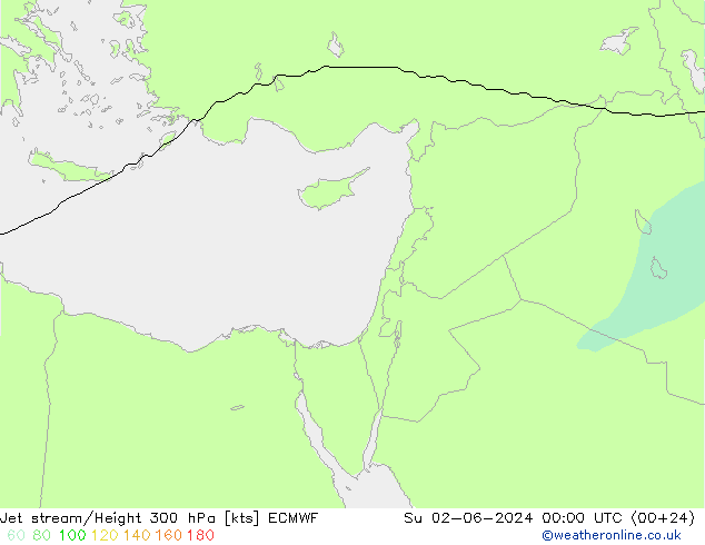 Jet stream/Height 300 hPa ECMWF Su 02.06.2024 00 UTC