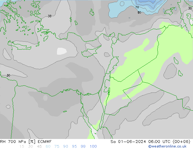 RH 700 hPa ECMWF  01.06.2024 06 UTC