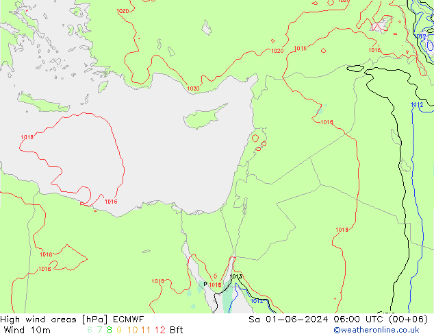 High wind areas ECMWF  01.06.2024 06 UTC