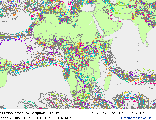 pression de l'air Spaghetti ECMWF ven 07.06.2024 06 UTC