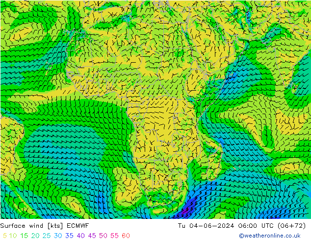 Vento 10 m ECMWF Ter 04.06.2024 06 UTC