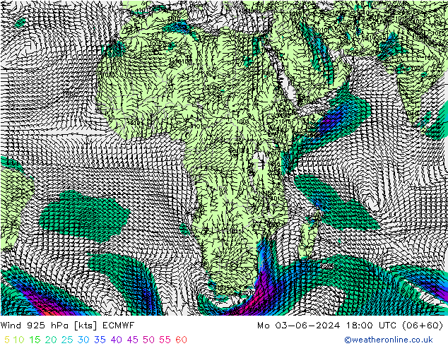 Wind 925 hPa ECMWF Po 03.06.2024 18 UTC