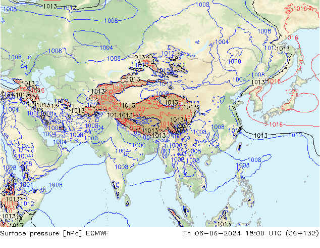 Bodendruck ECMWF Do 06.06.2024 18 UTC