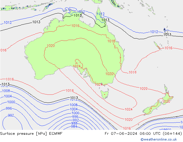 Yer basıncı ECMWF Cu 07.06.2024 06 UTC