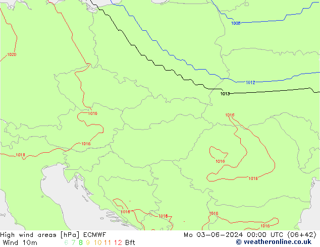 High wind areas ECMWF Mo 03.06.2024 00 UTC
