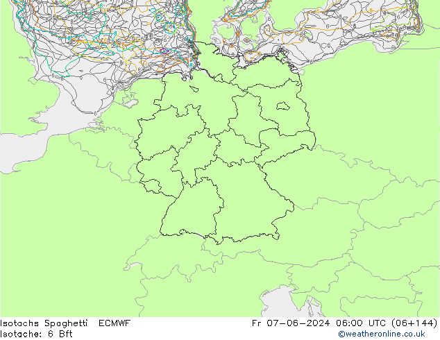 Isotachen Spaghetti ECMWF vr 07.06.2024 06 UTC