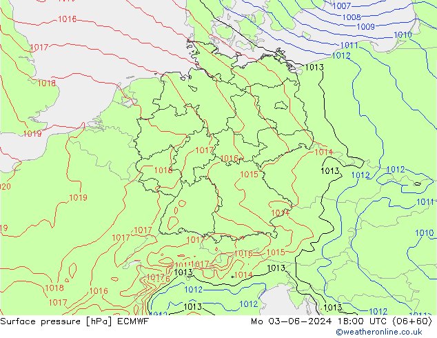 pression de l'air ECMWF lun 03.06.2024 18 UTC