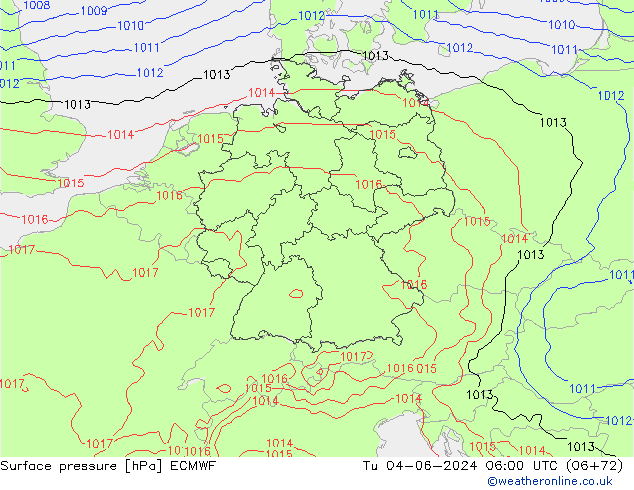 pression de l'air ECMWF mar 04.06.2024 06 UTC