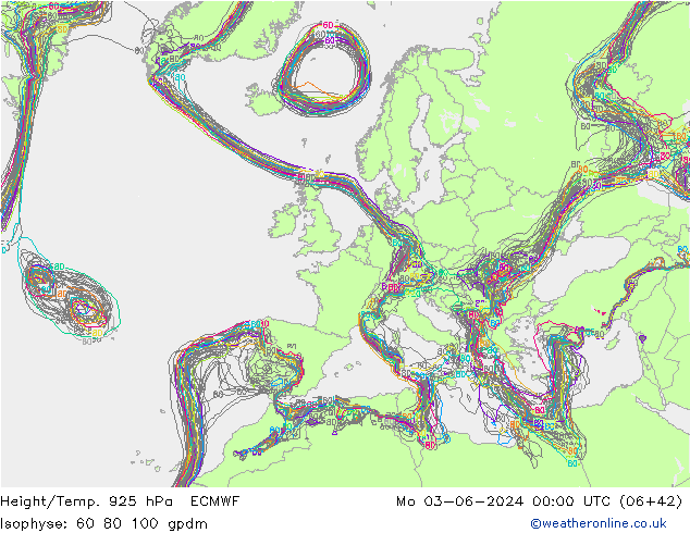 Height/Temp. 925 hPa ECMWF lun 03.06.2024 00 UTC