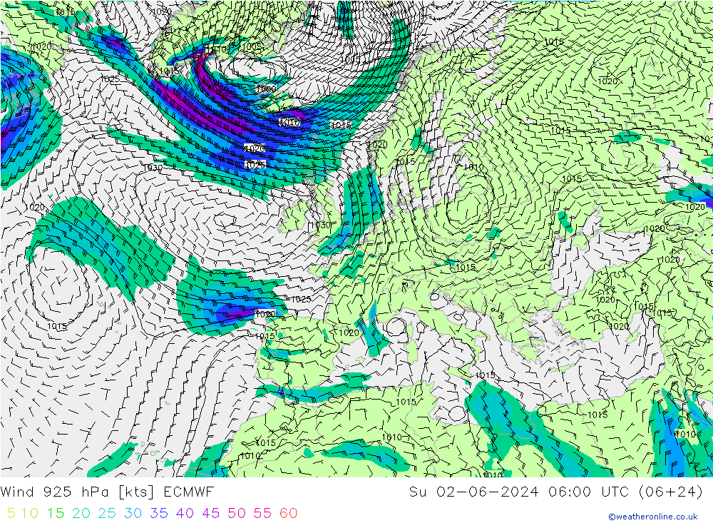 Wind 925 hPa ECMWF Ne 02.06.2024 06 UTC