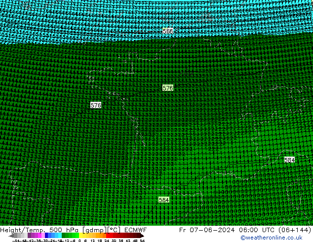 Height/Temp. 500 hPa ECMWF Fr 07.06.2024 06 UTC