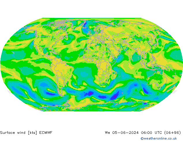 Bodenwind ECMWF Mi 05.06.2024 06 UTC