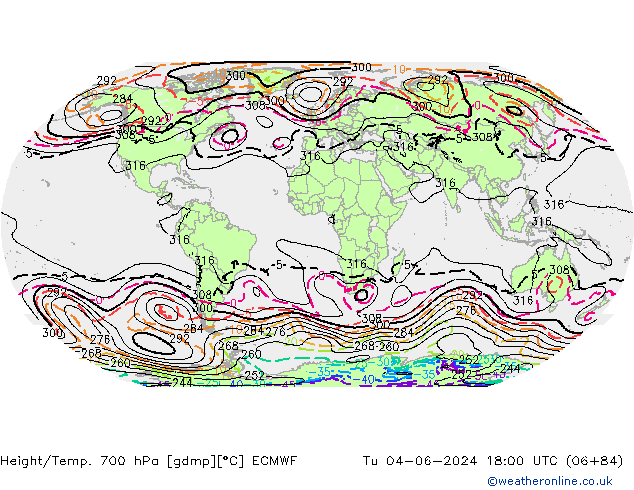Geop./Temp. 700 hPa ECMWF mar 04.06.2024 18 UTC