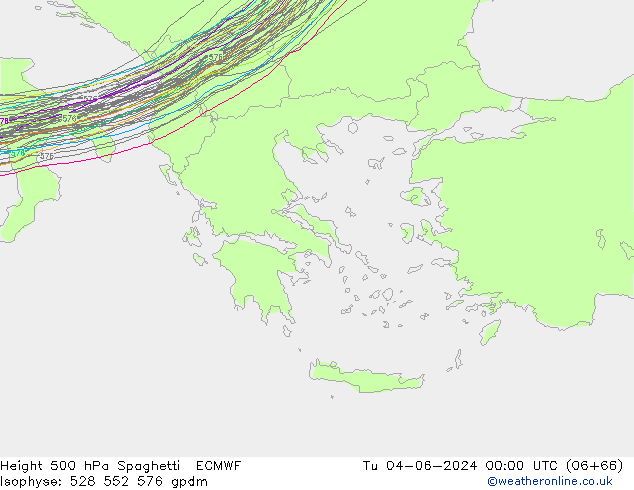 Height 500 hPa Spaghetti ECMWF Ter 04.06.2024 00 UTC