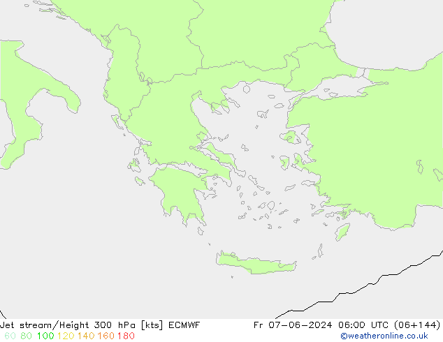 Jet stream/Height 300 hPa ECMWF Fr 07.06.2024 06 UTC
