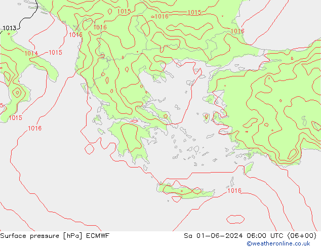 Luchtdruk (Grond) ECMWF za 01.06.2024 06 UTC