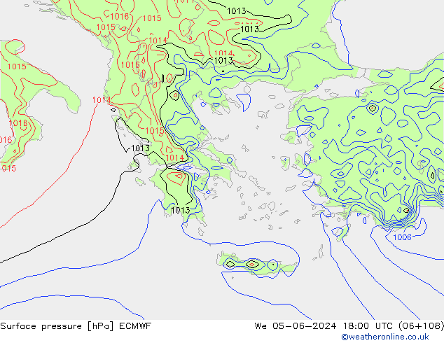 pression de l'air ECMWF mer 05.06.2024 18 UTC